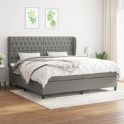 Boxspring met matras 200x200 cm donkergrijs