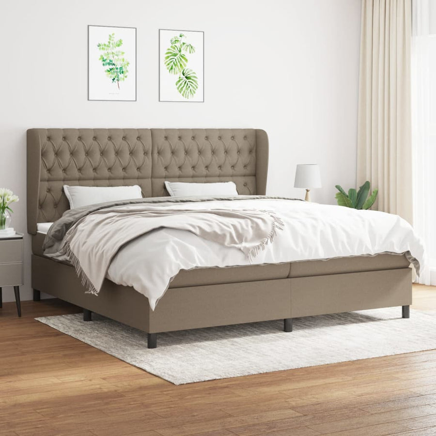 Boxspring Met Matras Stof Taupe 200 x 200 cm Getuft ontwerp
