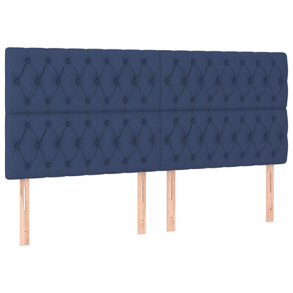 Boxspring Met Matras Stof Blauw 200 x 200 cm Getuft ontwerp