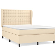 Boxspring Met Matras Stof Kleurig Crème 140 x 200 cm Knopen