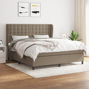 Box spring with mattress fabric taupe 160x200 cm