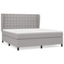 Boxspring Met Matras Stof Lichtgrijs 180X200 Cm Lichtgrijs 180 x 200 cm Knopen