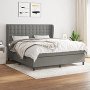 Boxspring met matras 180x200 cm donkergrijs