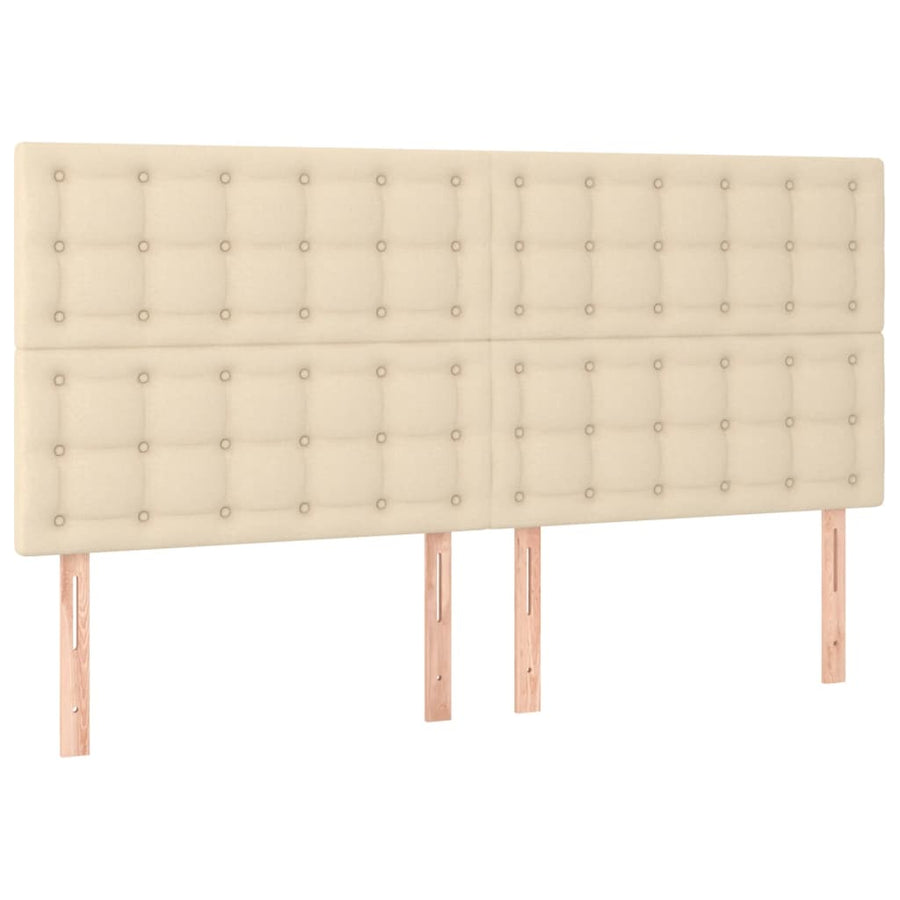 Boxspring Met Matras Stof Crèmekleurig 180X200 Cm 180 x 200 cm Knopen