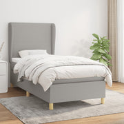 Box spring with mattress fabric light gray 80x200 cm