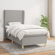 Boxspring met matras 90x190 cm lichtgrijs