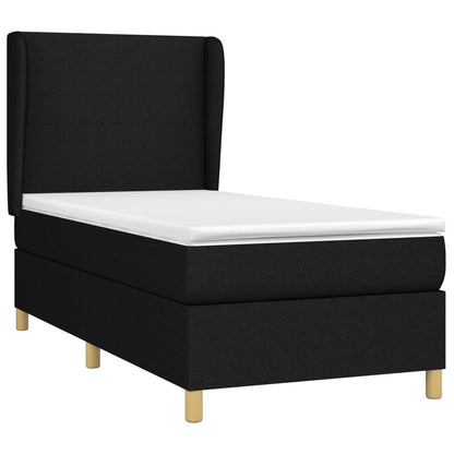Boxspring Met Matras Stof Zwart 90 x 190 cm Effen ontwerp