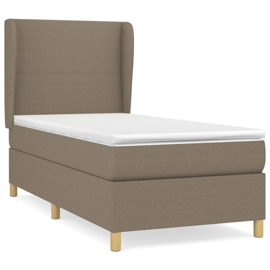 Boxspring Met Matras Stof Taupe 90 x 190 cm Effen ontwerp