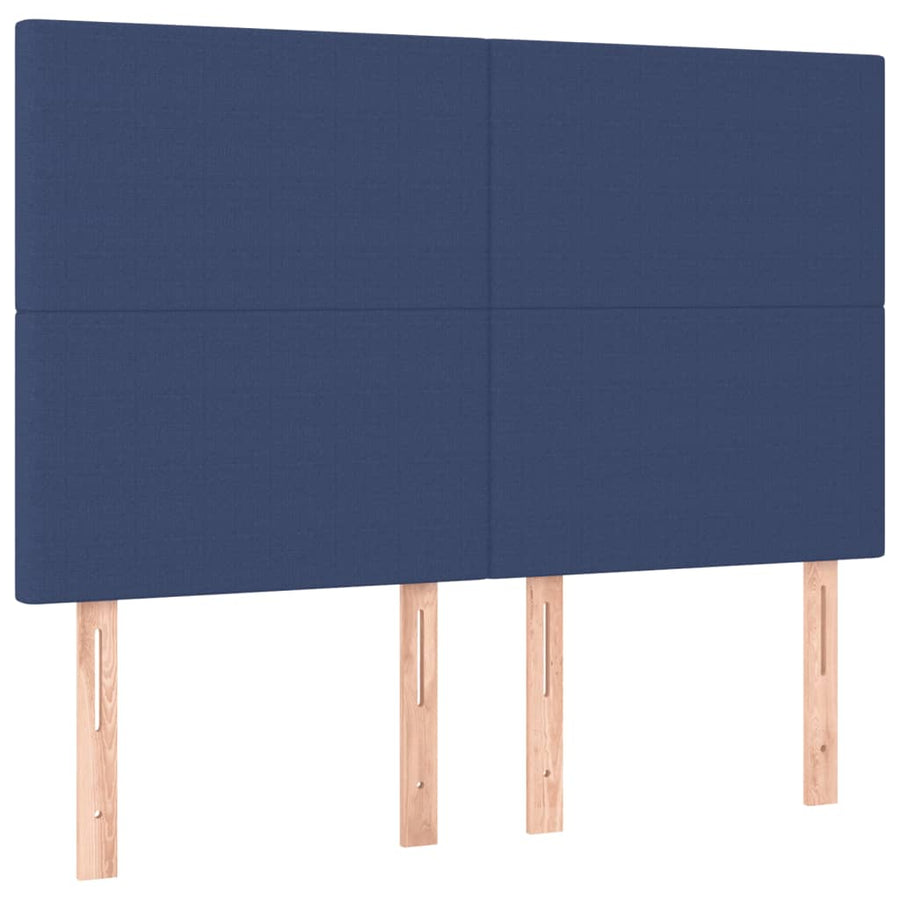 Boxspring Met Matras Stof Blauw 140 x 190 cm Effen ontwerp