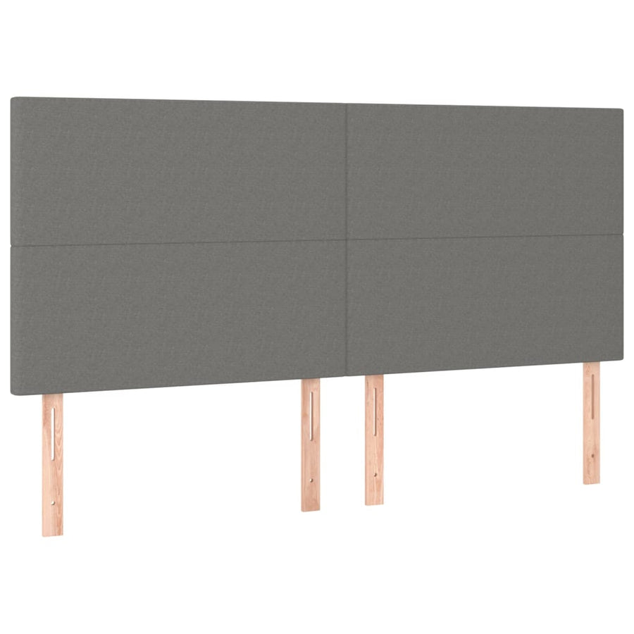 Boxspring Met Matras Stof Donkergrijs 160 x 200 cm Effen ontwerp