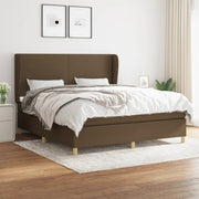 Boxspring met matras 160x200 cm donkerbruin stof