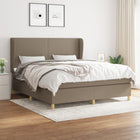 Boxspring Met Matras Stof Taupe 160X200 Cm Taupe 160 x 200 cm Effen ontwerp