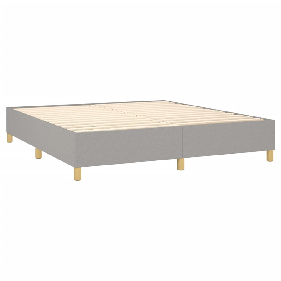 Boxspring Met Matras Stof Lichtgrijs 180 x 200 cm Effen ontwerp