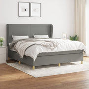 Boxspring met matras 180x200 cm donkergrijs