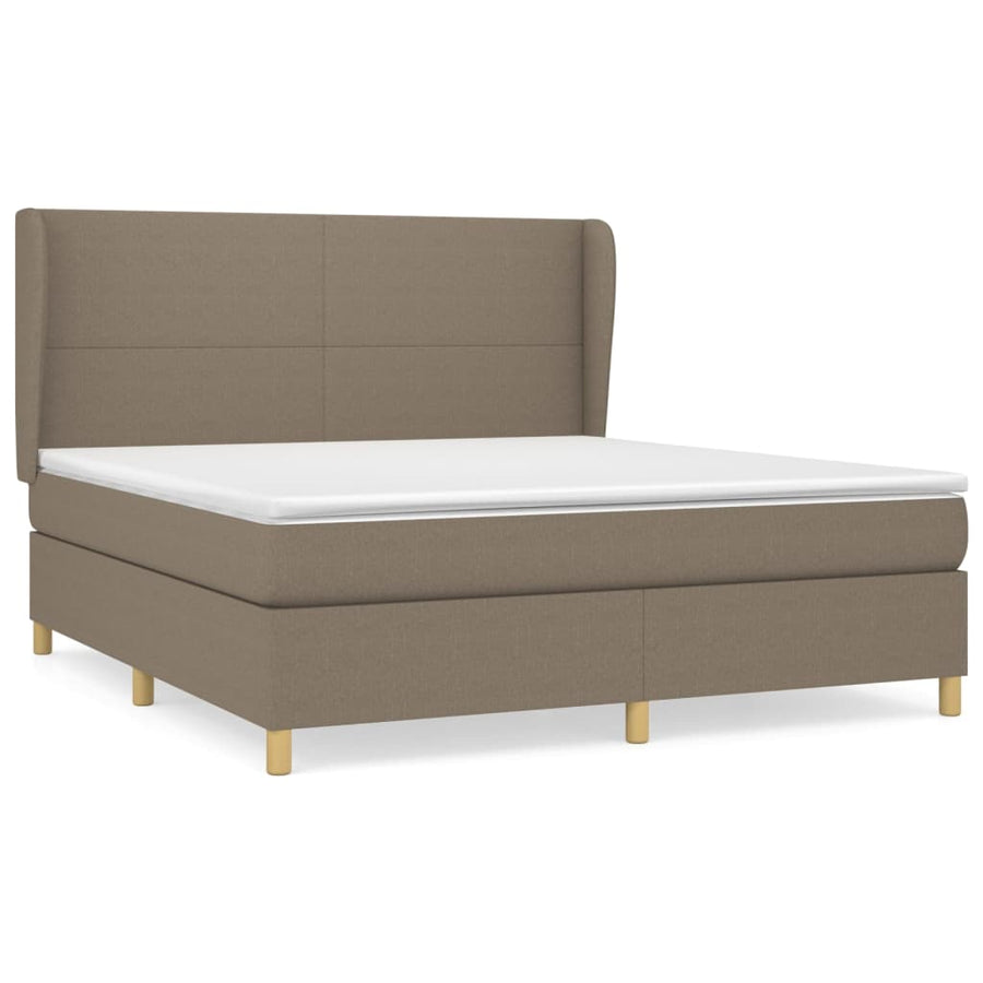Boxspring Met Matras Stof Taupe 180 x 200 cm Effen ontwerp