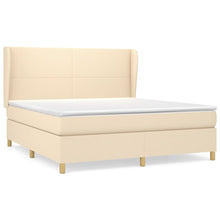 Boxspring Met Matras Stof Crèmekleurig 180X200 Cm 180 x 200 cm Effen ontwerp