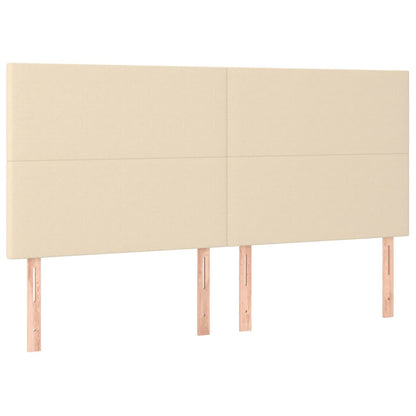 Boxspring Met Matras Stof Crèmekleurig 180X200 Cm 180 x 200 cm Effen ontwerp