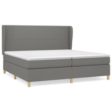 Boxspring Met Matras Stof Donkergrijs 200 x 200 cm Effen ontwerp