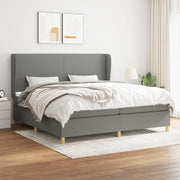 Boxspring 200x200 cm donkergrijs met pocketvering matras