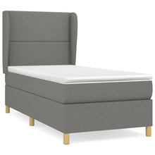 Boxspring Met Matras Stof Donkergrijs 90 x 190 cm Effen met spijkers