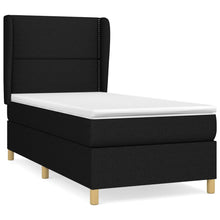 Boxspring Met Matras Stof Zwart 90 x 190 cm Effen met spijkers
