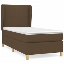 Boxspring Met Matras Stof Donkerbruin 90 x 190 cm Effen met spijkers
