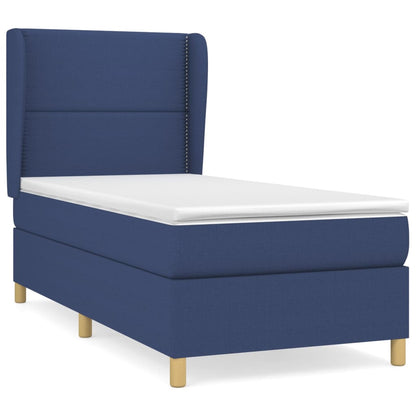 Boxspring Met Matras Stof Blauw 90 x 190 cm Effen met spijkers