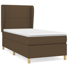 Boxspring met matras stof donkerbruin 100x200 cm 100 x 200 cm Donkerbruin