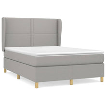 Boxspring Met Matras Stof Lichtgrijs 140 x 200 cm Effen met spijkers