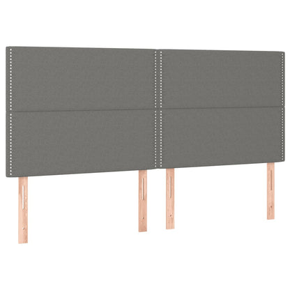 Boxspring Met Matras Stof Donkergrijs 160 x 200 cm Effen met spijkers