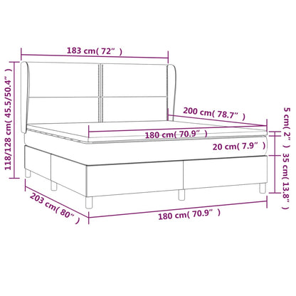 Boxspring met matras stof taupe 180x200 cm 180 x 200 cm Taupe