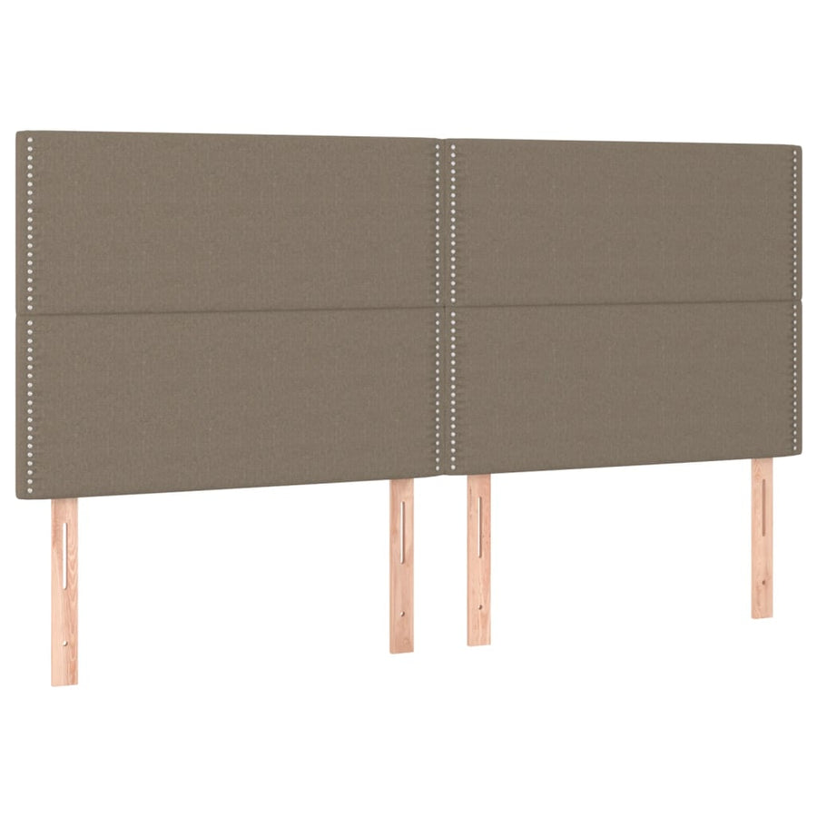 Boxspring met matras stof taupe 200x200 cm 200 x 200 cm Taupe