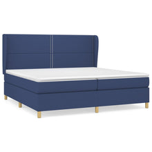 Boxspring Met Matras Stof Blauw 200 x 200 cm Effen met spijkers