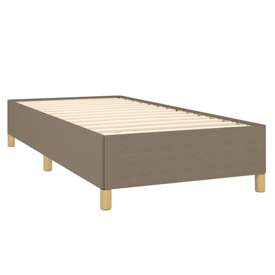 Boxspring met matras stof taupe 100x200 cm 100 x 200 cm Blok met vierkanten