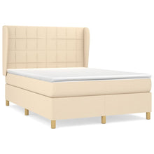 Boxspring met matras stof crèmekleurig 140x190 cm 140 x 190 cm Crème