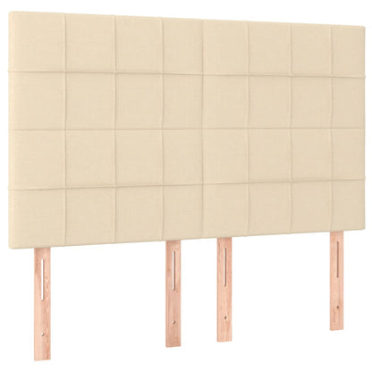 Boxspring met matras stof crèmekleurig 140x190 cm 140 x 190 cm Crème
