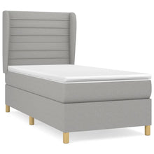 Boxspring Met Matras Stof Lichtgrijs 90 x 190 cm Horizontale strepen