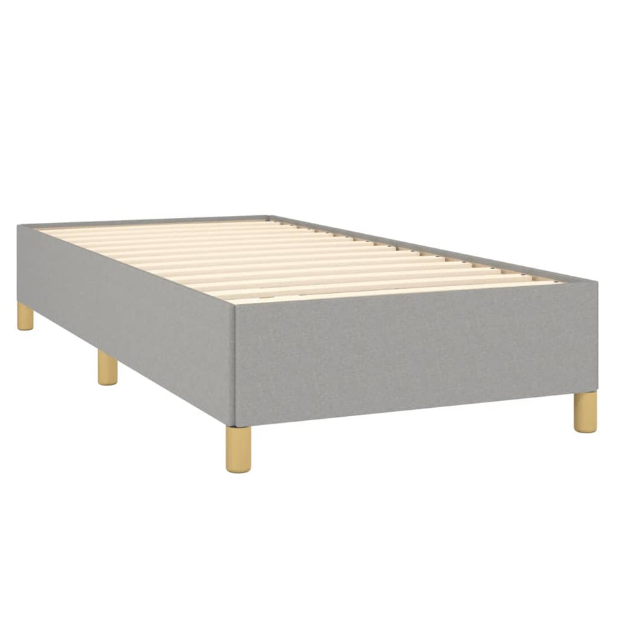 Boxspring Met Matras Stof Lichtgrijs 90 x 190 cm Horizontale strepen