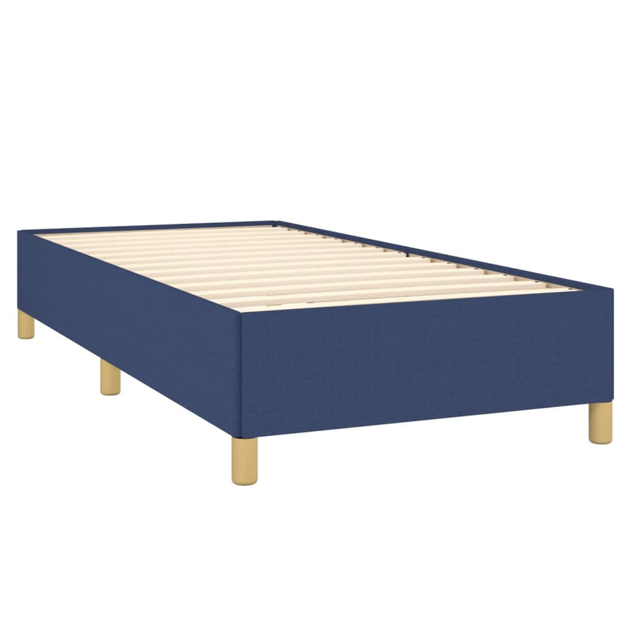 Boxspring Met Matras Stof Blauw 90 x 190 cm Horizontale strepen