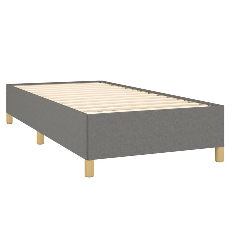Boxspring Met Matras Stof Donkergrijs 90 x 200 cm Horizontale strepen
