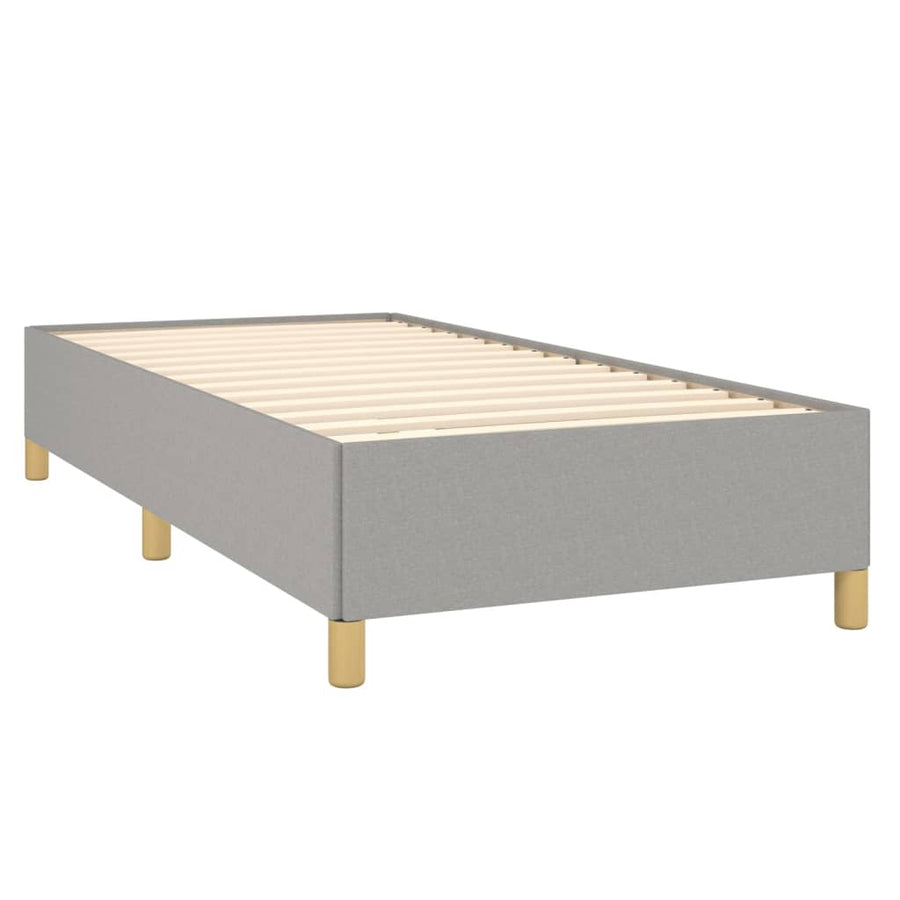 Boxspring Met Matras Stof Lichtgrijs 100 x 200 cm Horizontale strepen