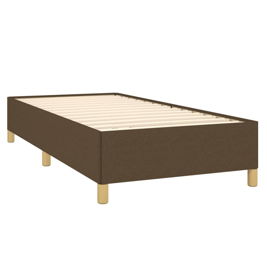 Boxspring Met Matras Stof Donkerbruin 100 x 200 cm Horizontale strepen