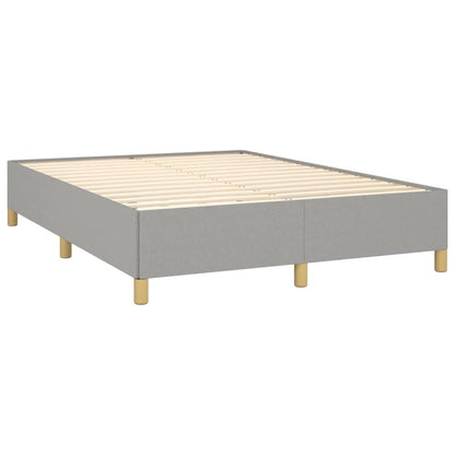 Boxspring Met Matras Stof Lichtgrijs 140 x 190 cm Horizontale strepen