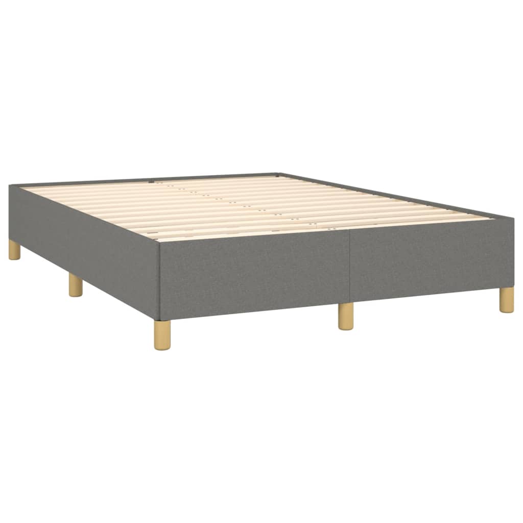 Boxspring Met Matras Stof Donkergrijs 140 x 190 cm Horizontale strepen