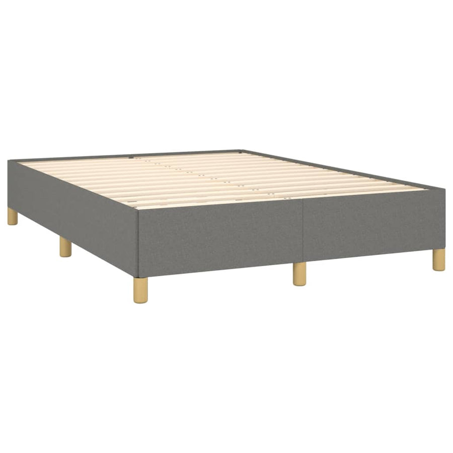 Boxspring Met Matras Stof Donkergrijs 140 x 190 cm Horizontale strepen
