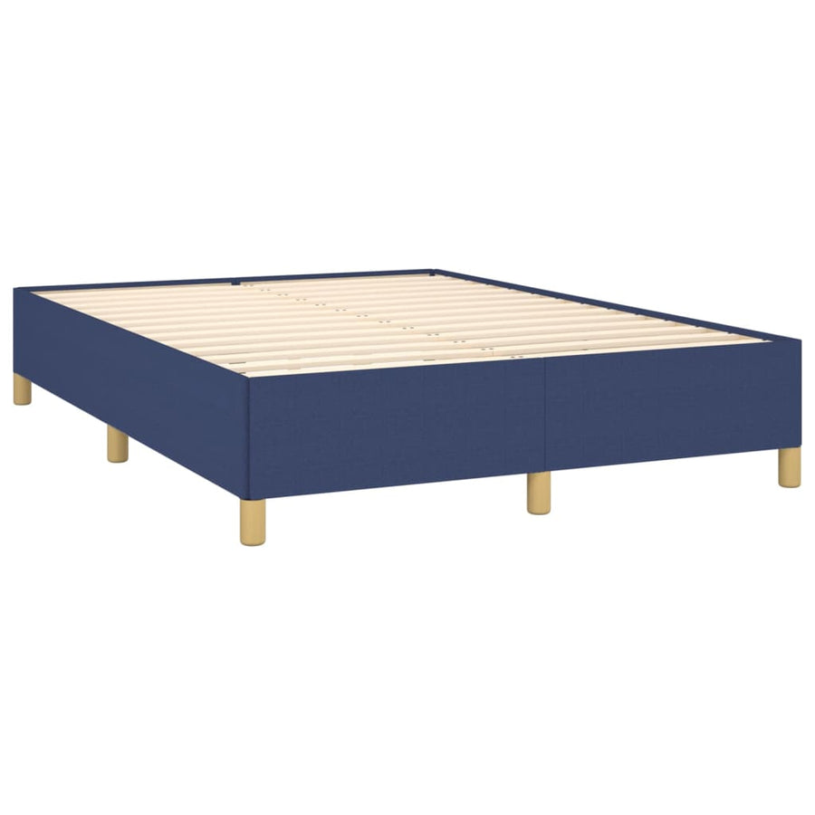 Boxspring Met Matras Stof Blauw 140 x 190 cm Horizontale strepen