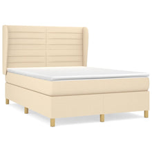 Boxspring met matras stof crèmekleurig 140x200 cm 140 x 200 cm Crème