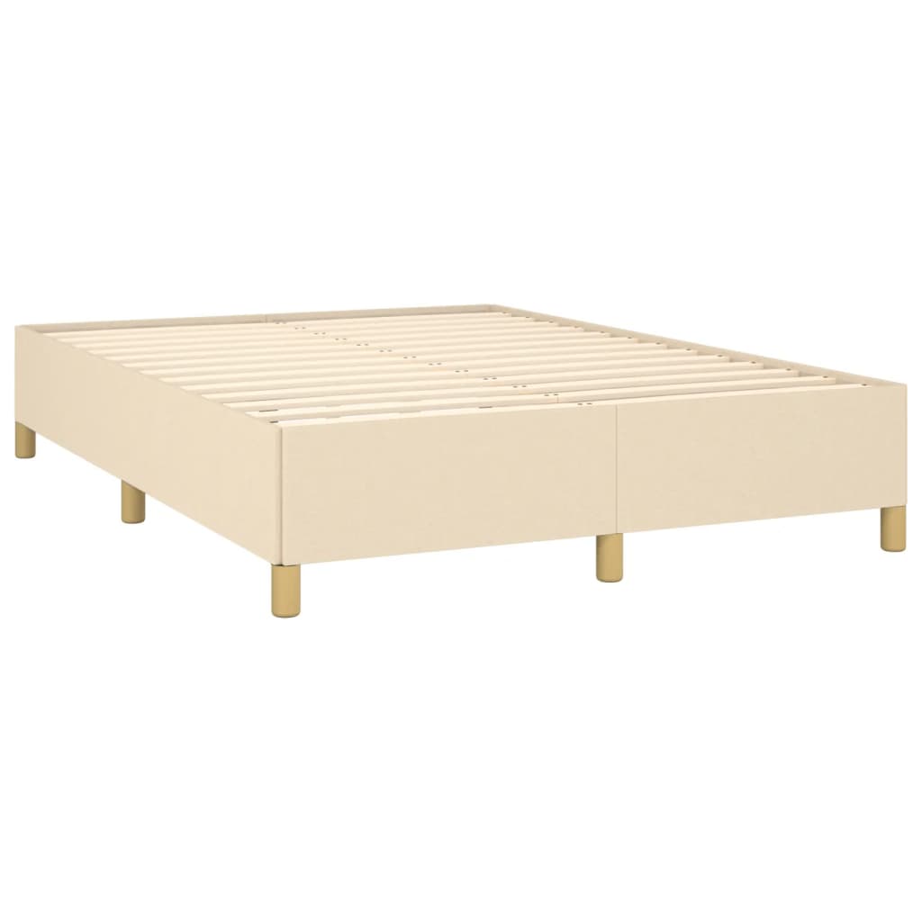 Boxspring met matras stof crèmekleurig 140x200 cm 140 x 200 cm Crème
