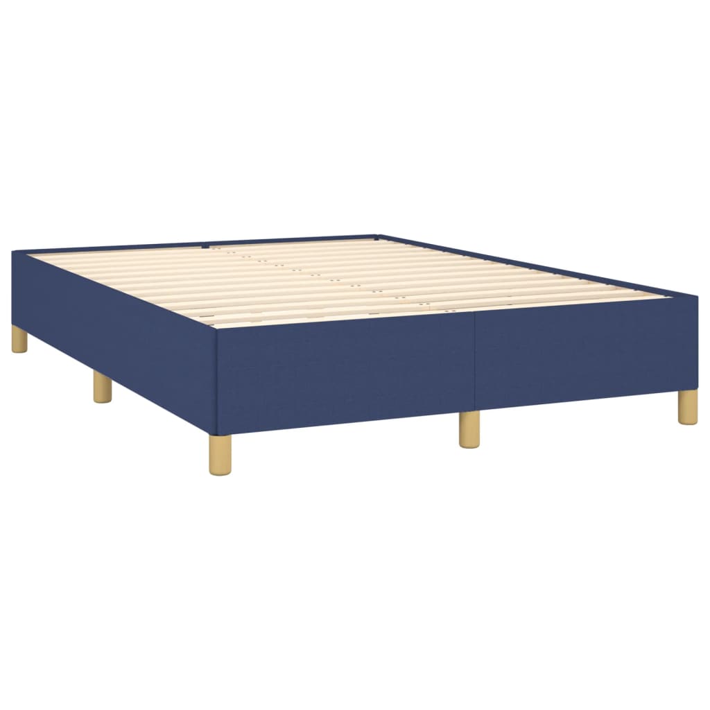 Boxspring Met Matras Stof Blauw 140 x 200 cm Horizontale strepen