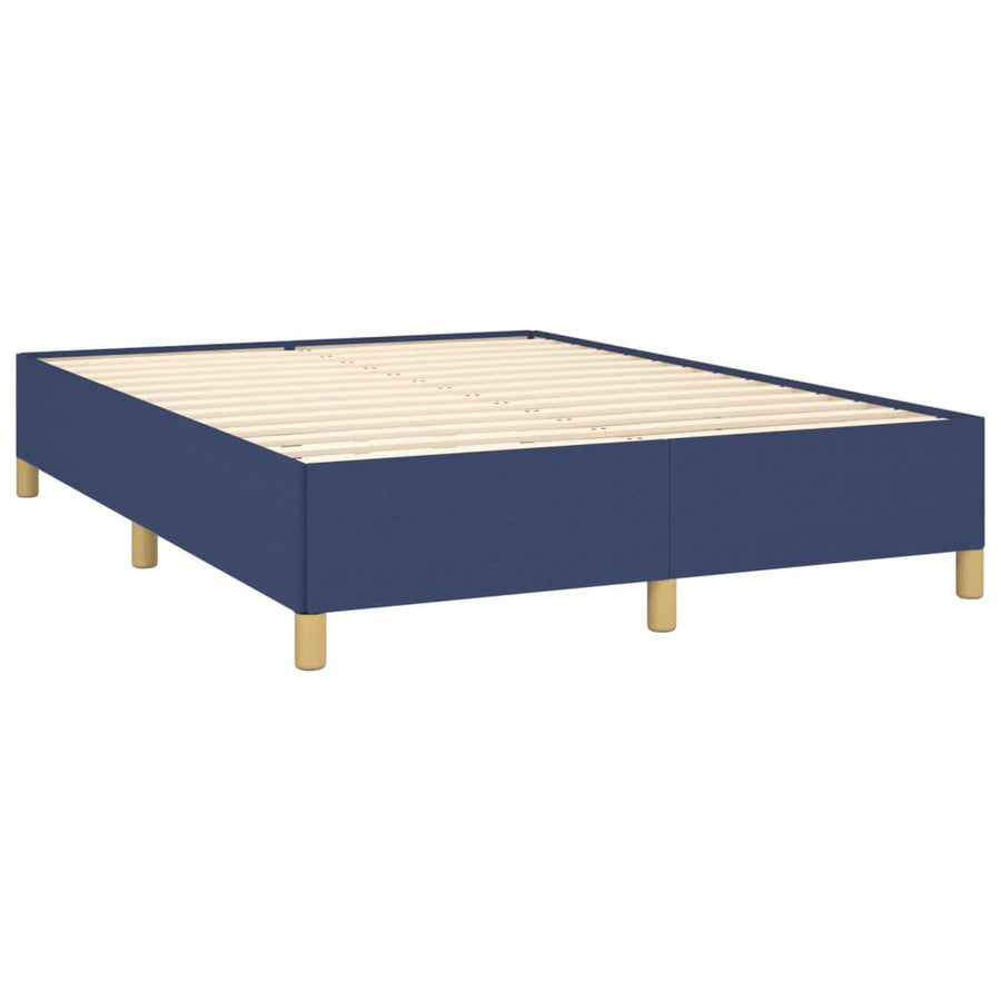 Boxspring Met Matras Stof Blauw 140 x 200 cm Horizontale strepen